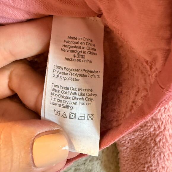 Crewcuts Pink Plush Fleece Sherpa Jacket Pullover Quarter Snap XL 12 14 - Picture 9 of 13